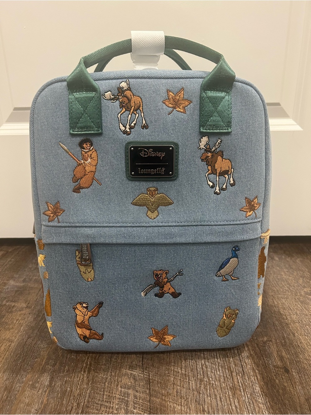 Loungefly Disney Brother Bear Embroidered Icons Denim Mini Backpack - NWT
